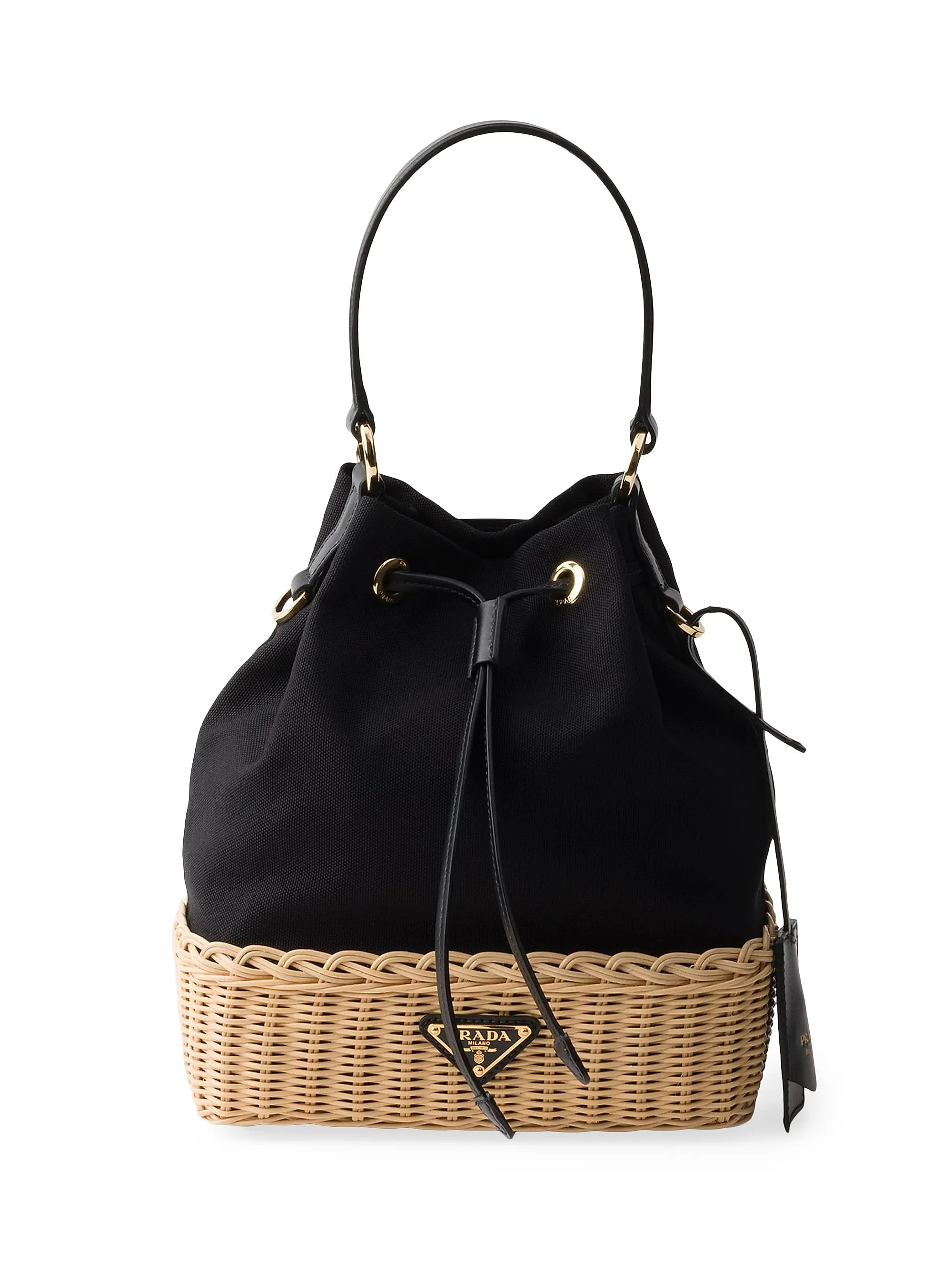 Wicker and Canvas Bucket Bag | Saks Fifth Avenue