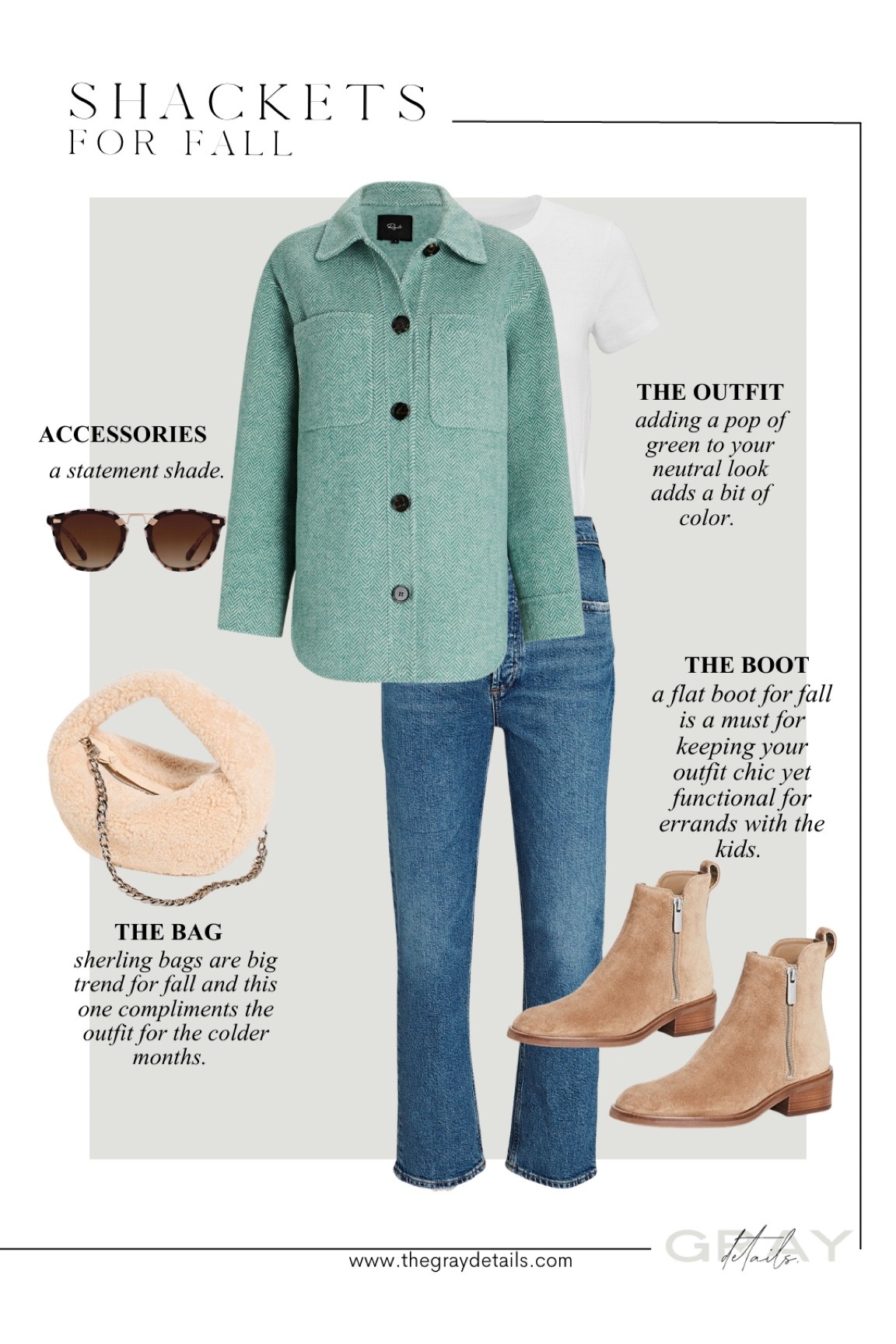 Sherling shirt jacket outfit, jeans outfit, fall outfit 

#LTKstyletip #LTKSeasonal #LTKitbag