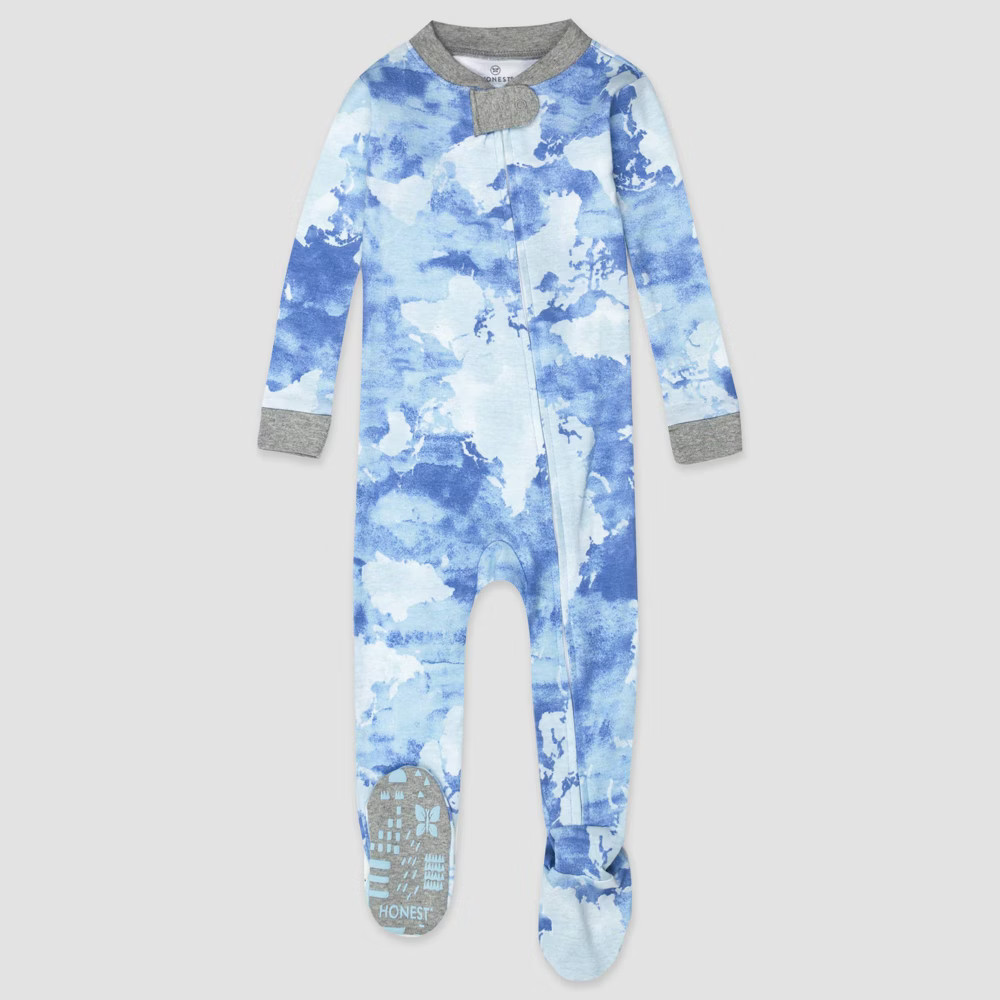 Honest Baby Boys' Tie-Dye Snug Fit Footed Pajama - Blue 18M | Target