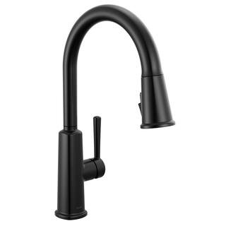 Finnridge Matte Black 16.5 in. H Pull Down Sprayer Kitchen Faucet with 360 Degree Spout Swivel | The Home Depot