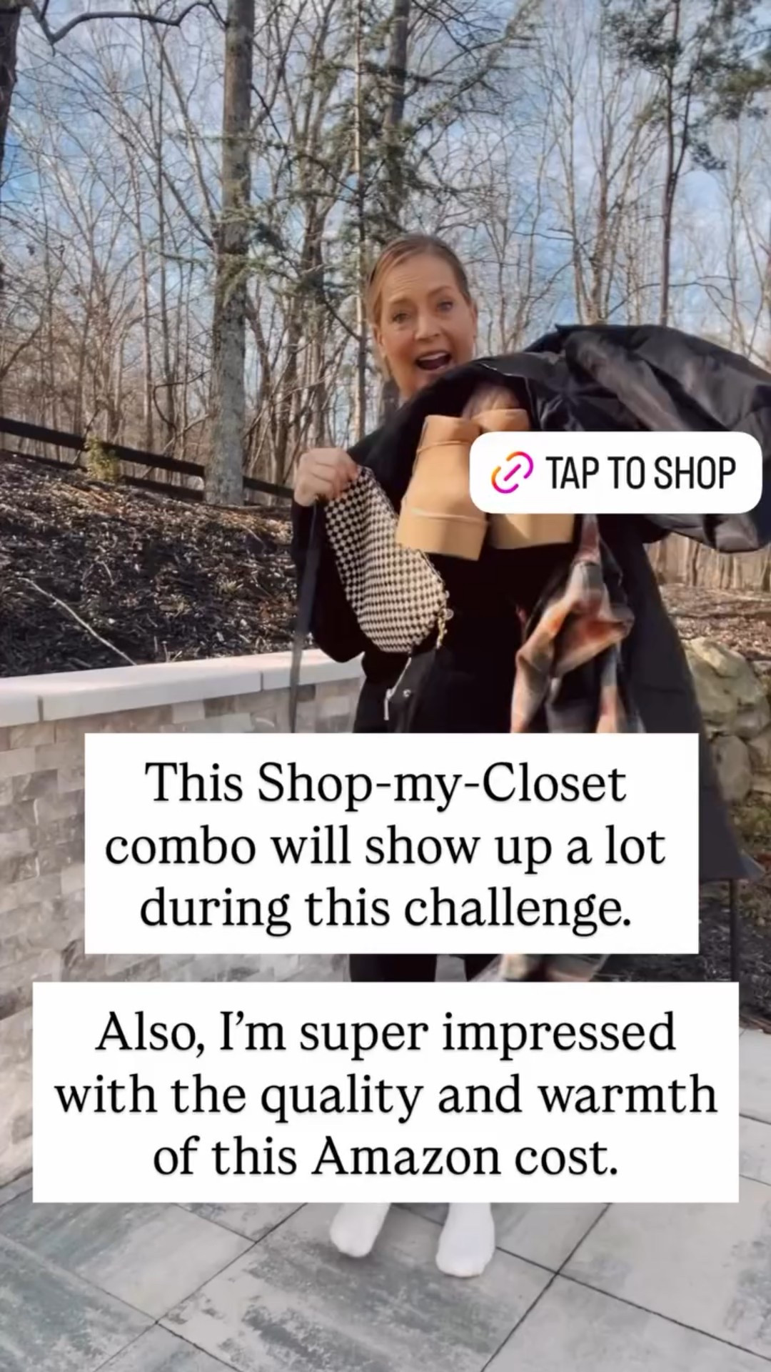 This Shop-my-Closet
combo will show up a lot during this challenge.

Also, I’m super impressed 
with the quality and warmth of this Amazon cost.