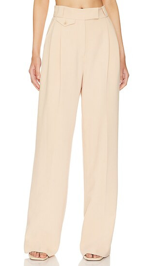 Irena High Waisted Tailored Pant in Peanut Butter | Revolve Clothing (Global)