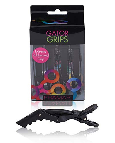 Framar Gator Grips Black Styling Hair Clips - Professional Black Hair Clips with Hair Styling and Sectioning, Rubberized - Wide Teeth & Durable for Hair Salon – 4 Pack | Amazon (US)