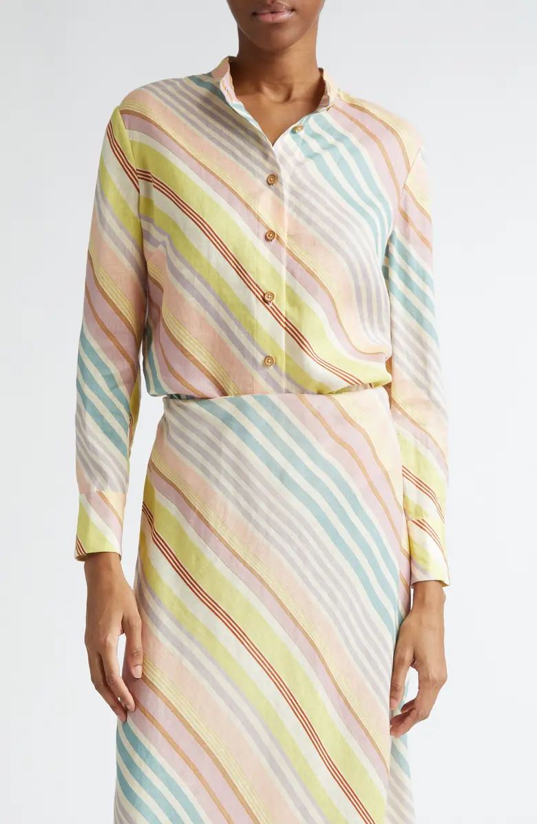 Zimmermann Halliday Slim Fit Stripe Linen Button-Up Shirt | Nordstrom | Nordstrom
