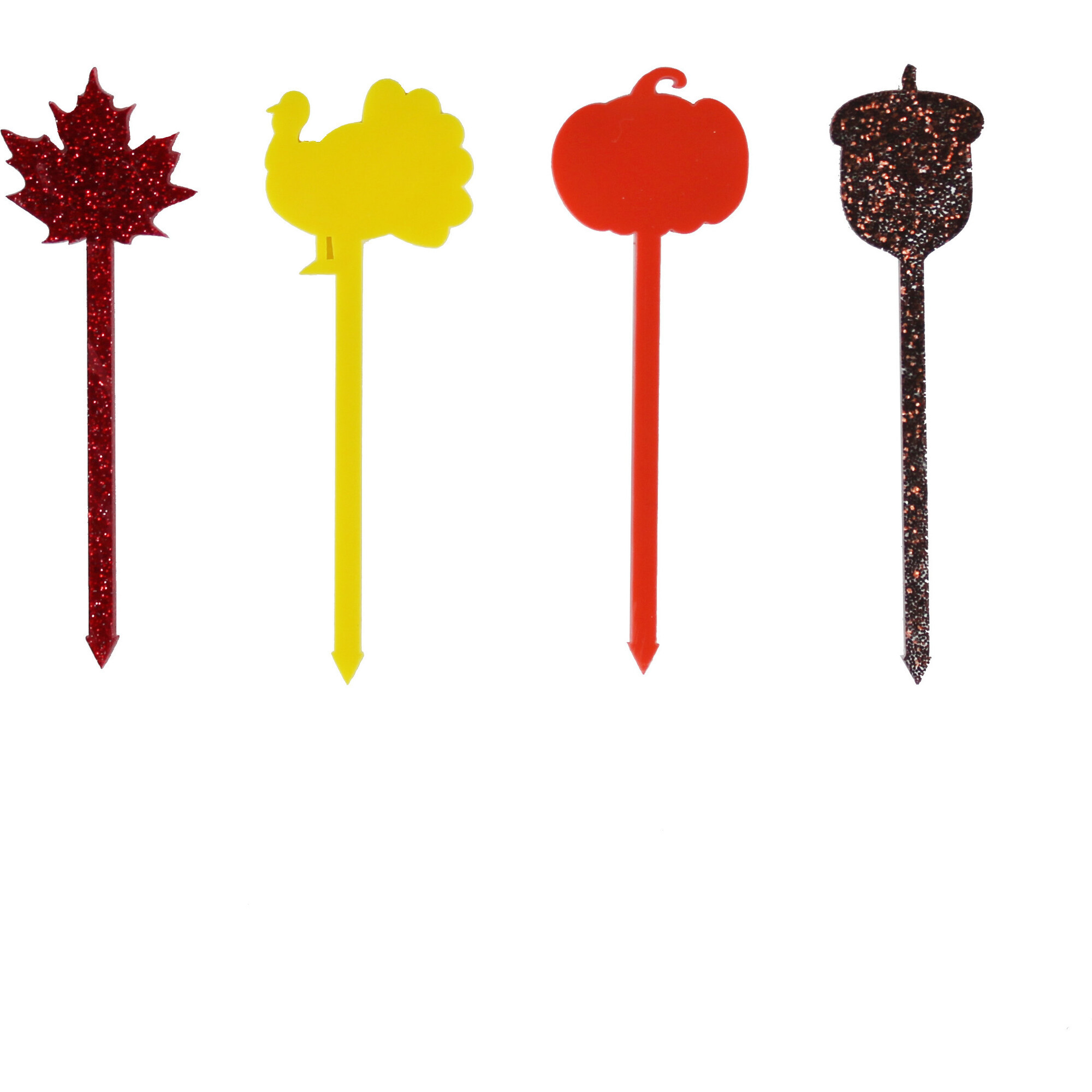 Thanksgiving Acrylic Food Picks, Set of 4 | Maisonette