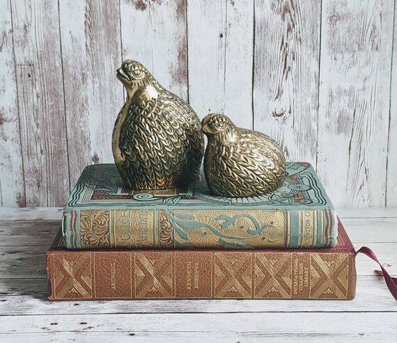 Set of Two Vintage Brass Partridges Partridge Figurines - Etsy | Etsy (US)