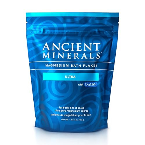Ancient Minerals Magnesium Bath Flakes Ultra with OptiMSM – Pure Zechstein Magnesium Chloride and Organic Sulfur Bath Salts, Soothing Mineral Soak for Skin & Body, 1.65 lb | Amazon (US)