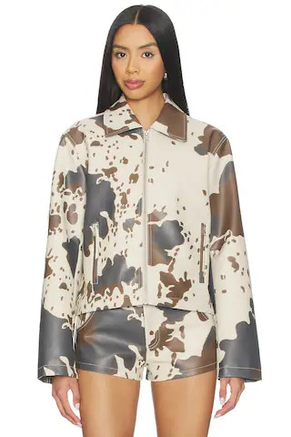superdown Clara Cow Print Jacket in Cow Print from Revolve.com | Revolve Clothing (Global)