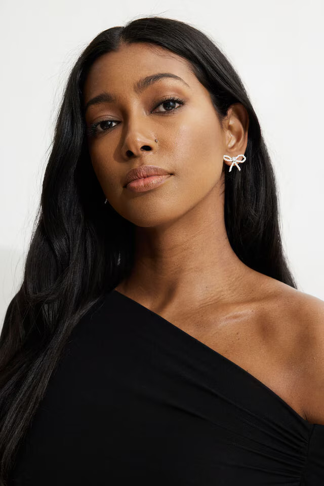 Delicate Bow Stud Earrings | Dynamite Clothing