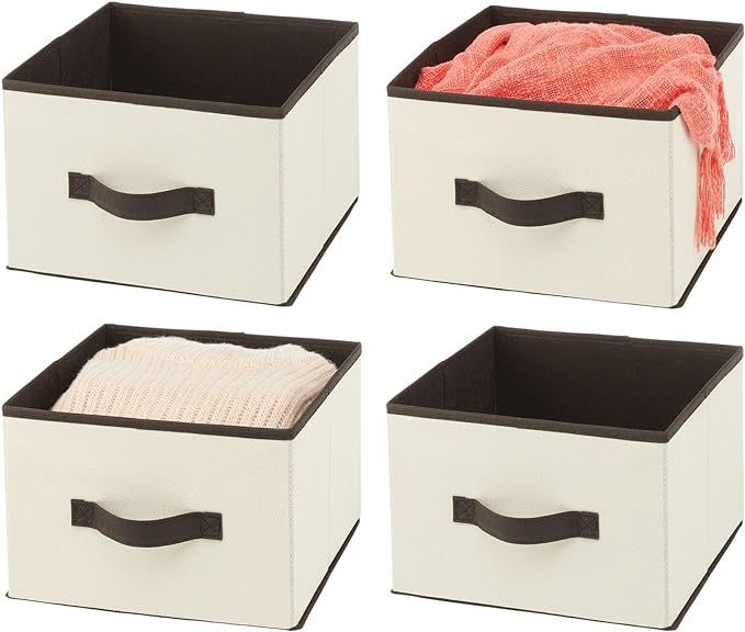 mDesign Fabric Bin for Cube Organizer - Foldable Cloth Storage Cube - Collapsible Closet Storage ... | Amazon (US)