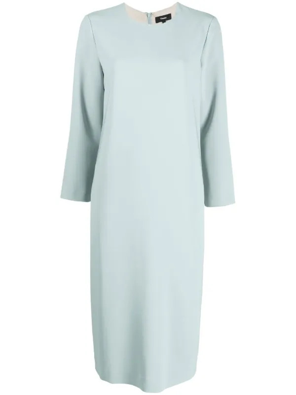 long-sleeved shift midi dress | Farfetch Global