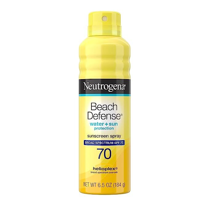 Neutrogena Beach Defense Spray Sunscreen with Broad Spectrum SPF 70, Fast Absorbing Sunscreen Bod... | Amazon (US)