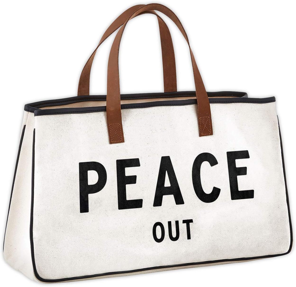 Santa Barbara Design Studio Hold Everything Tote Bag, 20" x 11", Peace Out Black and White | Amazon (US)