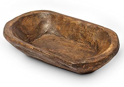 Decorative Bowl Home Decor 10 Inch, Wooden Dough Bowl Decor, Wooden Bowl Decor, Wood Bowl Dining ... | Amazon (US)