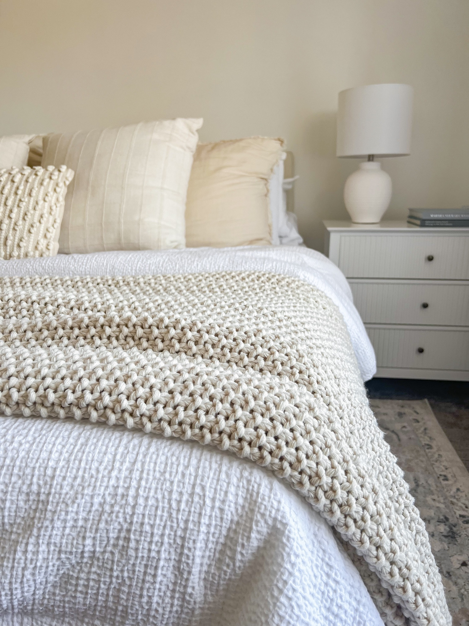 Neutral bedroom🤍🏡 Finally getting our primary bedroom completed and I’m loving how it’s coming together! Target Casaluna bedding never fails😍

Chunky blanket
King bedding
Neutral bedroom
Affordable nightstand
Target Casaluna bedding
Area rug

#LTKstyletip #LTKhome #LTKfamily