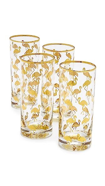 Set of 4 Flamingo Highball Glasses | Shopbop
