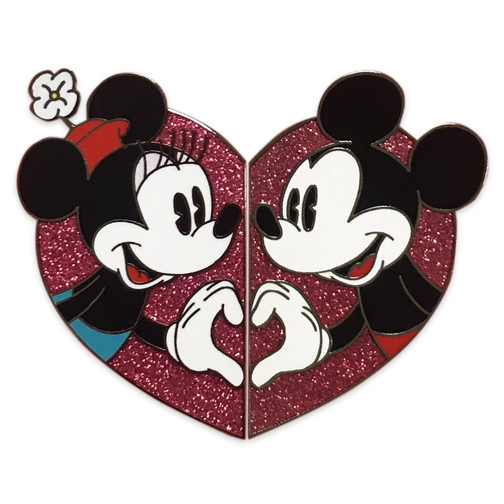 Mickey and Minnie Mouse Valentine's Day Pin Set | Disney Store