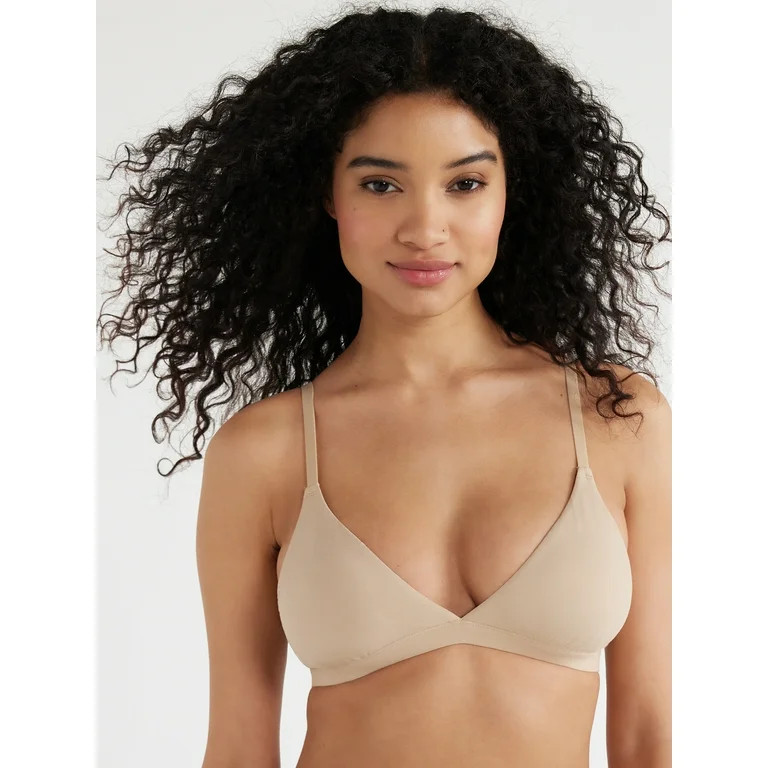 Joyspun Women's Fit Stretch Triangle Bralette, Sizes S to 3XL - Walmart.com | Walmart (US)