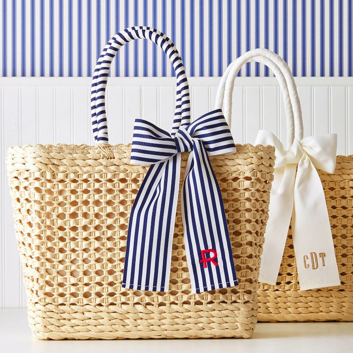 Ribbon Bow Basket Tote | Mark and Graham