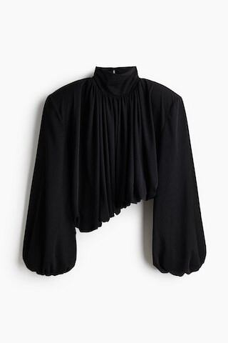 Bubble-hem shoulder-pad top | H&M (UK, MY, IN, SG, PH, TW, HK)