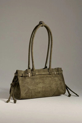 The Greer Structured Faux-Suede Shoulder Bag | Anthropologie (US)