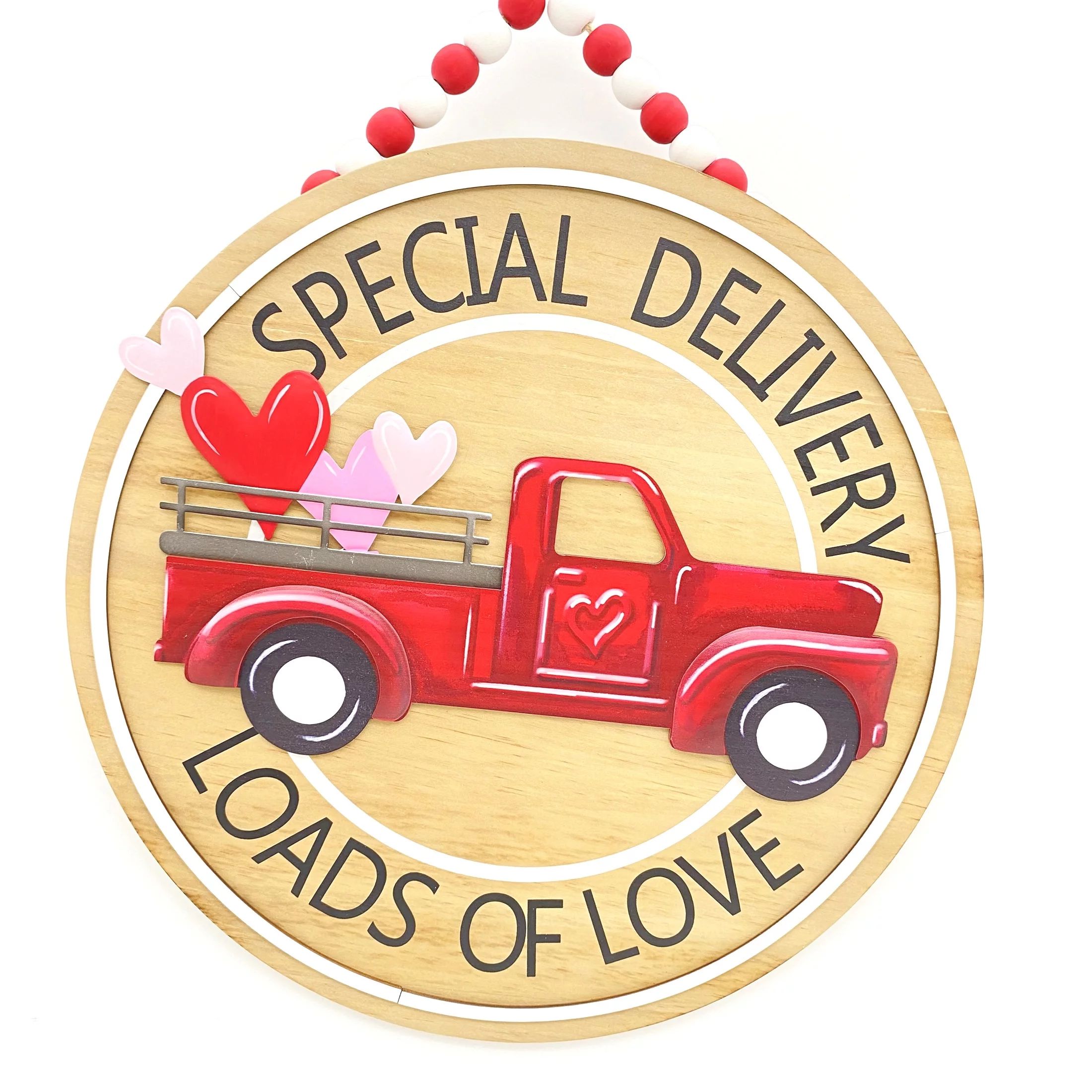 Way to Celebrate Valentines Loads of Love Truck Wooden Wall Decoration, 16.75" | Walmart (US)