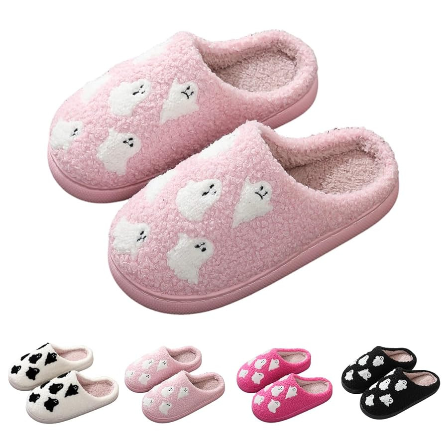 Halloween Slippers for Women Men Holiday Plush Slippers Horror Cute Cartoon Memory Foam Couple Sh... | Amazon (US)