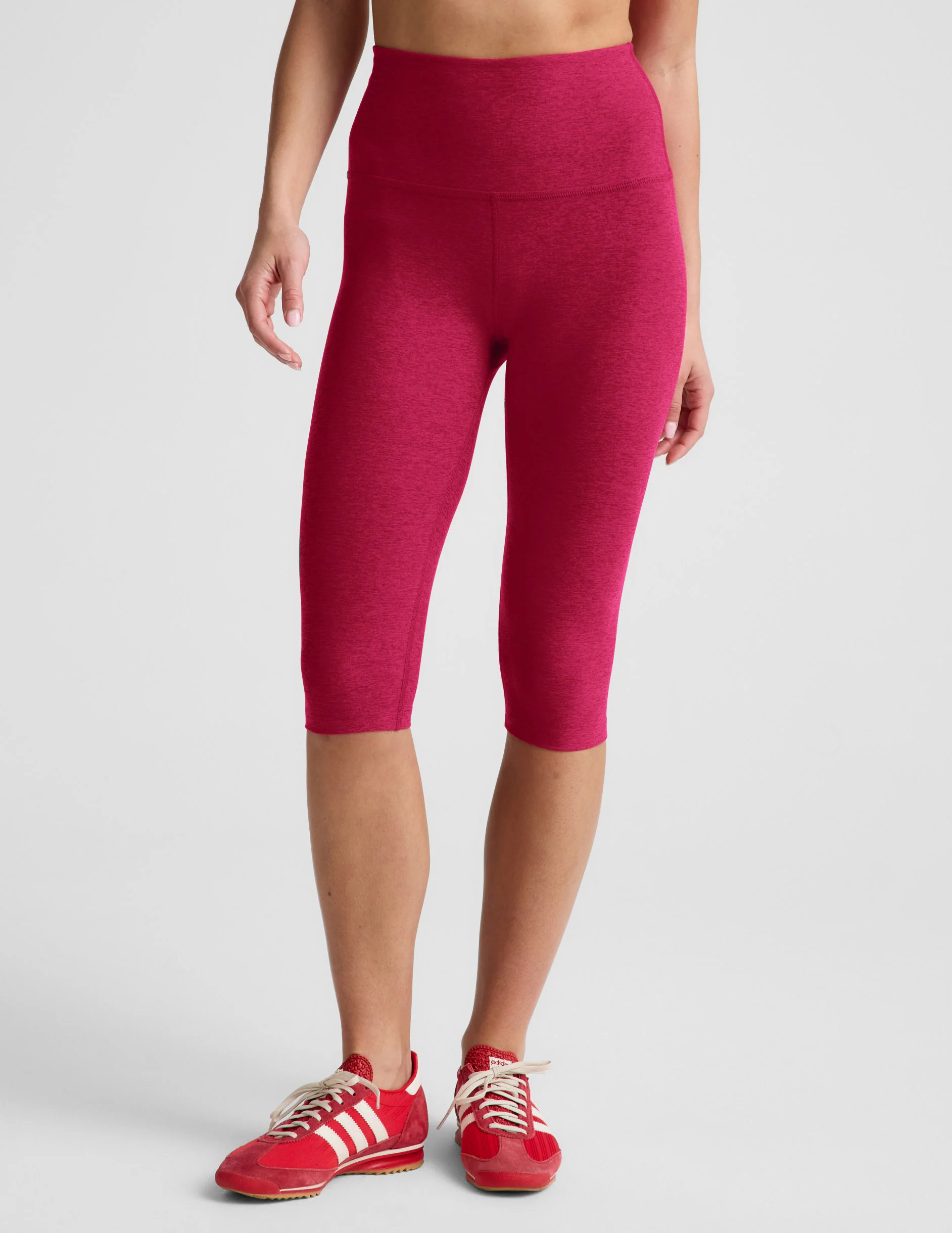 High Waisted Spacedye Pedal Pusher Legging - Teal Sea Heather | Beyond Yoga | Beyond Yoga