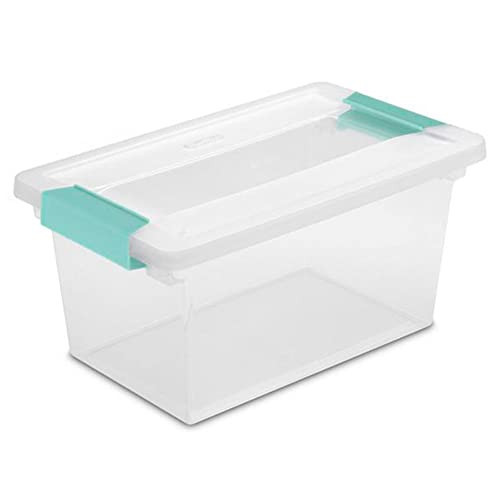 Sterilite 19628604 Medium Clip Clear Storage Box With Latched Lid - 11"L x 6-5/8"W x 5-3/8"H | Amazon (US)