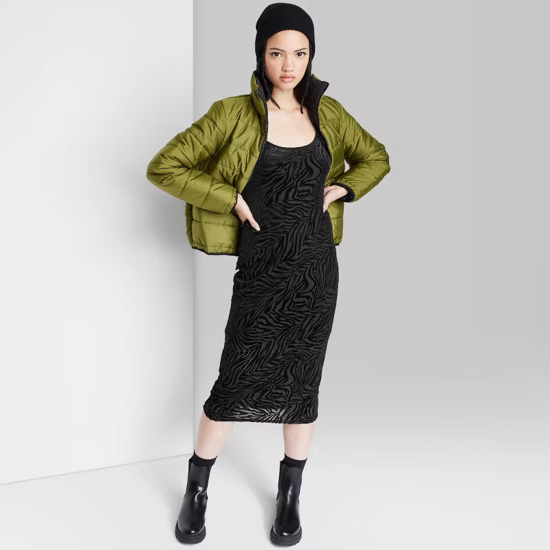 Women's Slip Dress - Wild Fable™ Black Zebra Print | Target