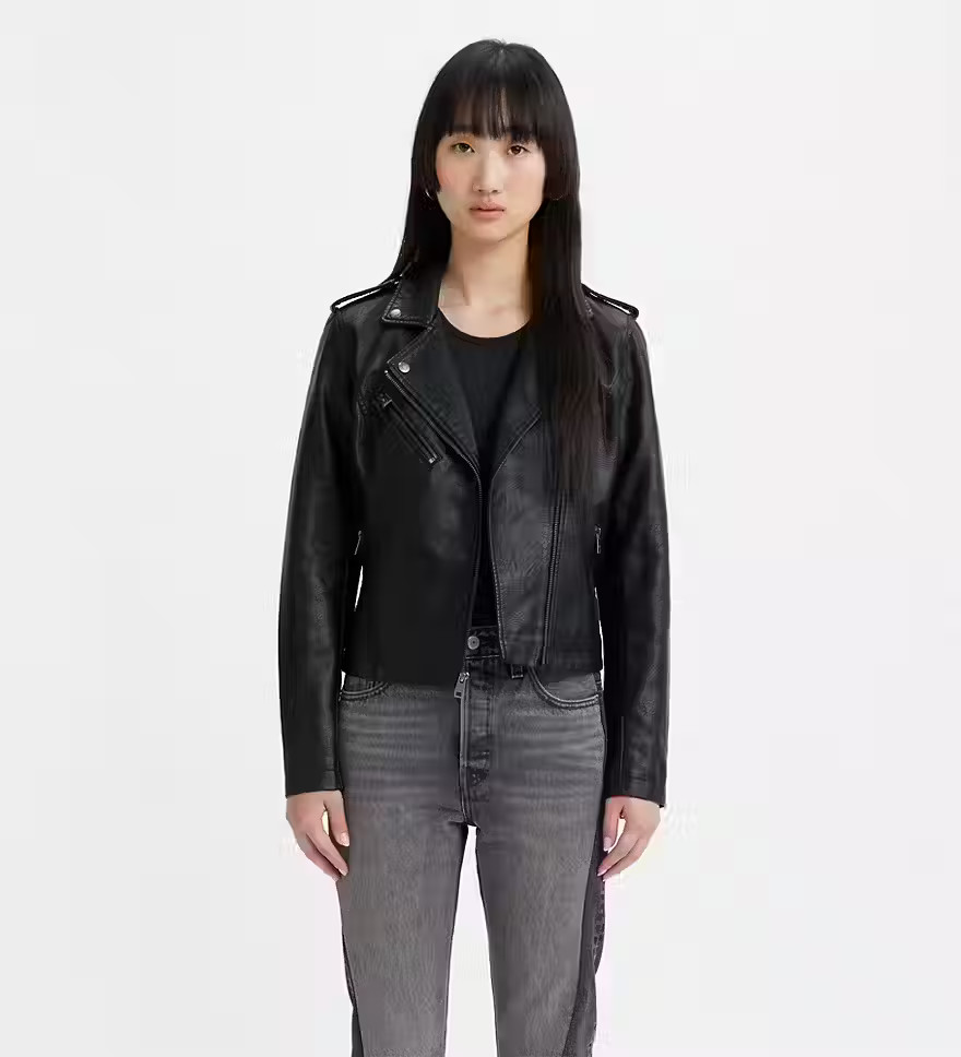 Faux Leather Moto Jacket - Black | Levi's® US | LEVI'S (US)