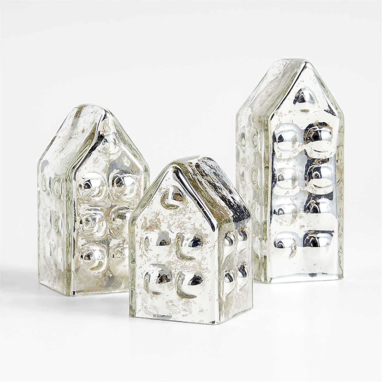 Small Mercury Glass Holiday House + Reviews | Crate & Barrel | Crate & Barrel