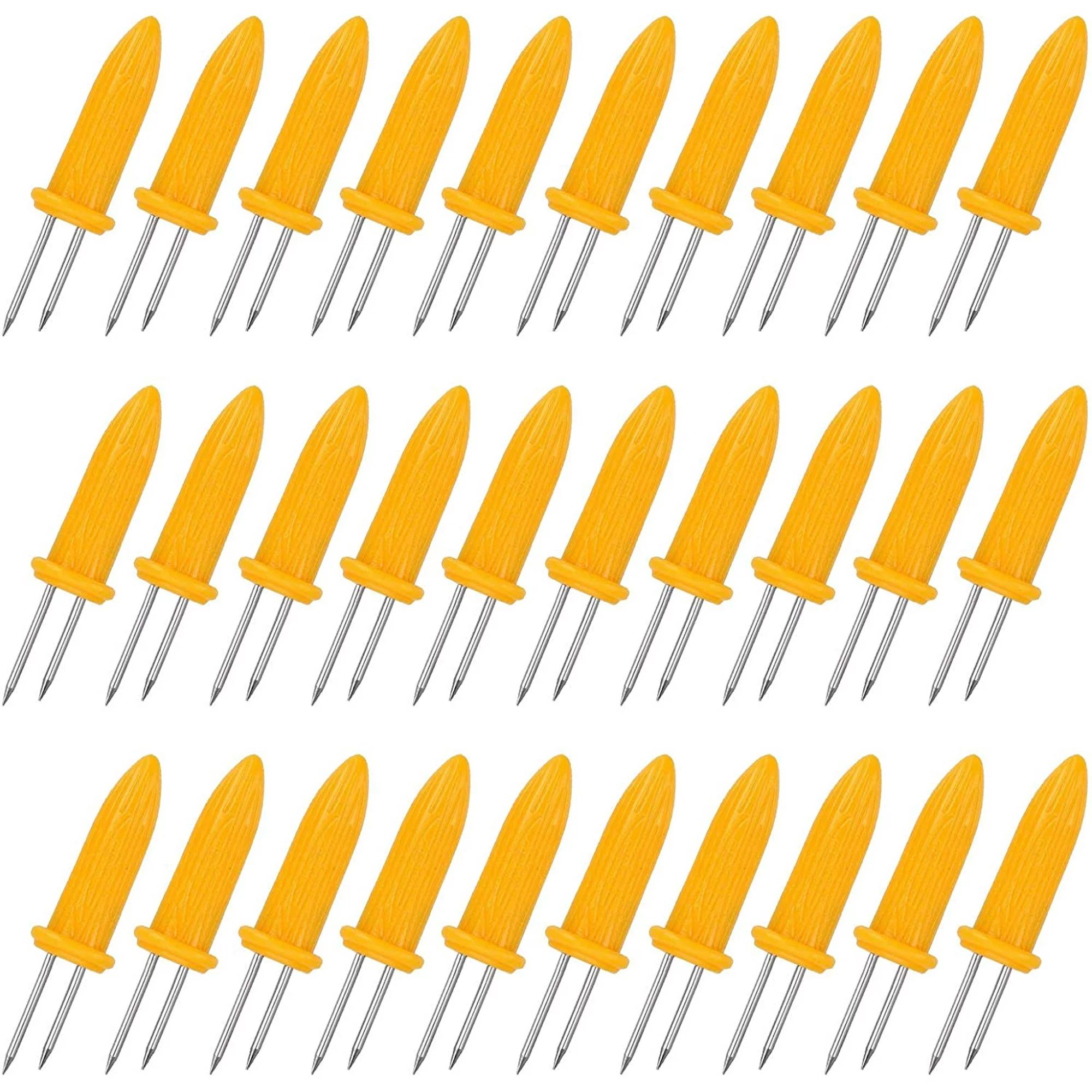 30 Pack Stainless Steel Corn Holders Corn on The Cob Skewers for BBQ Twin Prong Sweetcorn Holders... | Walmart (US)
