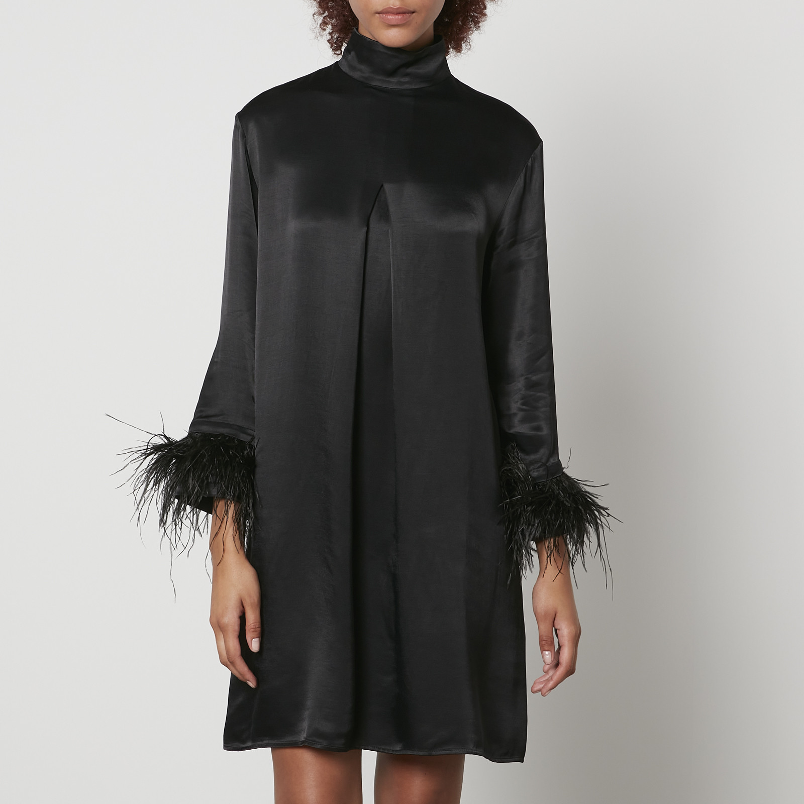 Sleeper Party Shirt Feather-Trimmed Satin Dress - XS | Coggles | Coggles (Global)