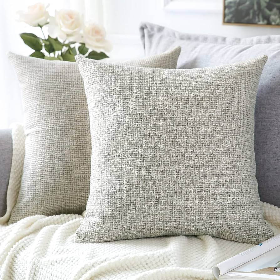 OTOSTAR Linen Throw Pillow Covers Set of 2 Decorative Square Pillowcases Cushion Covers 20x20 Inc... | Amazon (US)