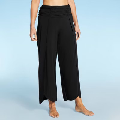 Women's Slit Front Cover Up Pants - Aqua Green® Black | Target