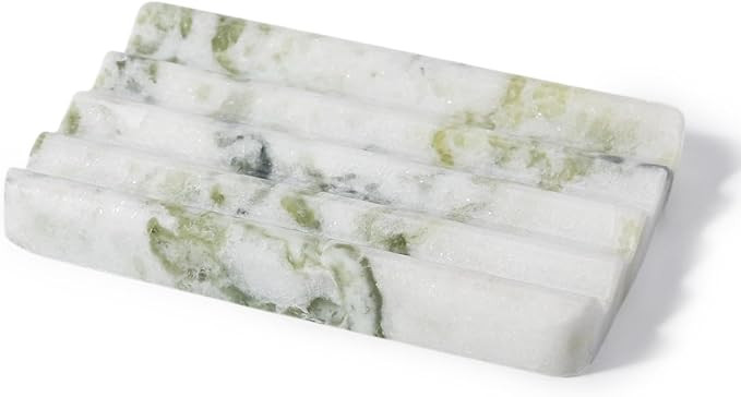 Karibiber Marble Soap Dish, Large Stone Bar Soap Holder Shower, Green Bathroom Soaps Saver, Easy ... | Amazon (US)
