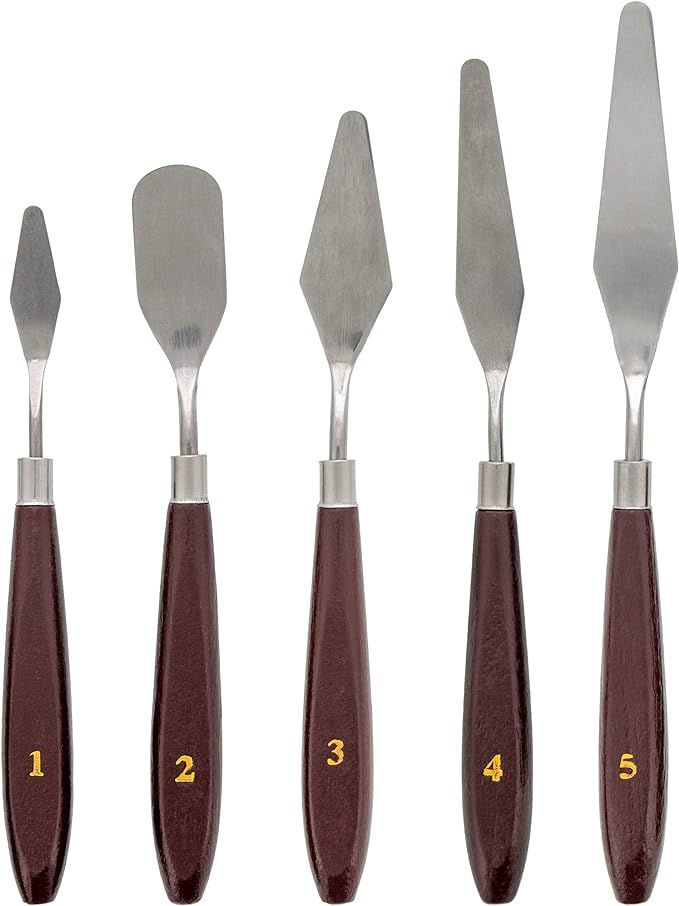 U.S. Art Supply 5-Piece Stainless Steel Palette Knife Set - Flexible Spatula Painting Knives for ... | Amazon (US)