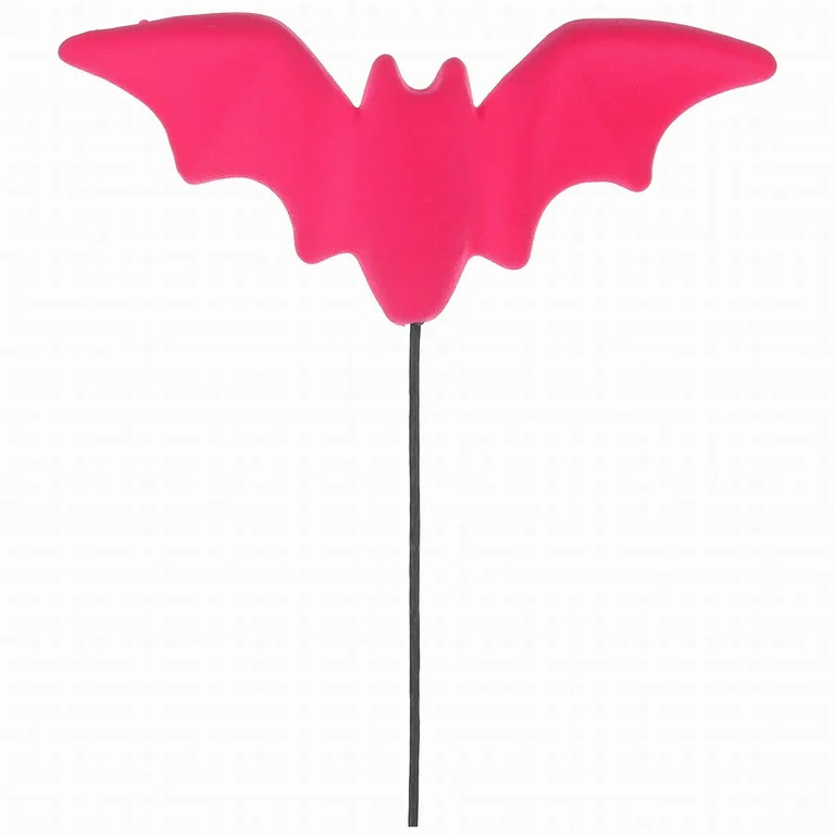 Halloween Pink Flocked Foam Bat Decorative Pick, 8 in, by Way To Celebrate | Walmart (US)