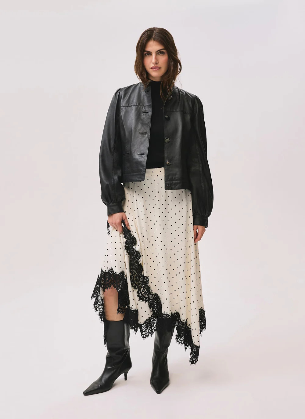 SHOP THE LOOKCream Polka Dot Lace Trim Maxi Skirt£99.00Colour: CreamSize Guide
  
Choose your si... | Mint Velvet