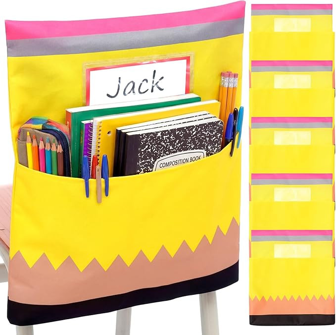 12 Pack Pencil Chair Pockets for Classroom 18.5'' x 19'' Preschool Seat Pockets Kindergarten Penc... | Amazon (US)