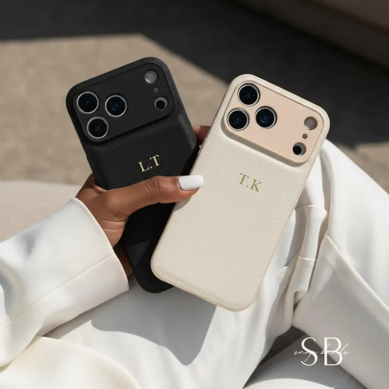 Personalized Leather Case for iPhone 17 Pro, iPhone 16 Phone case Initials Engraving, Monogram En... | Etsy (US)