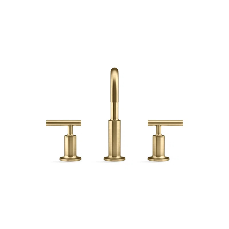 Purist® Widespread Faucet with Drain Assembly Low Lever Handles and Low Gooseneck Spout | Wayfair North America