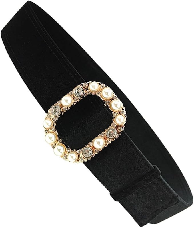 Fashion Belt Women's Decorative Dress Waist Band With Rhinestones Buckle Double-Sided Wide Seal F... | Amazon (UK)