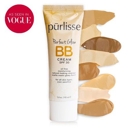 purlisse BB Tinted Moisturizer Cream SPF 30 - BB Cream for All Skin Types - Smooths Skin Texture, Ev | Walmart (US)