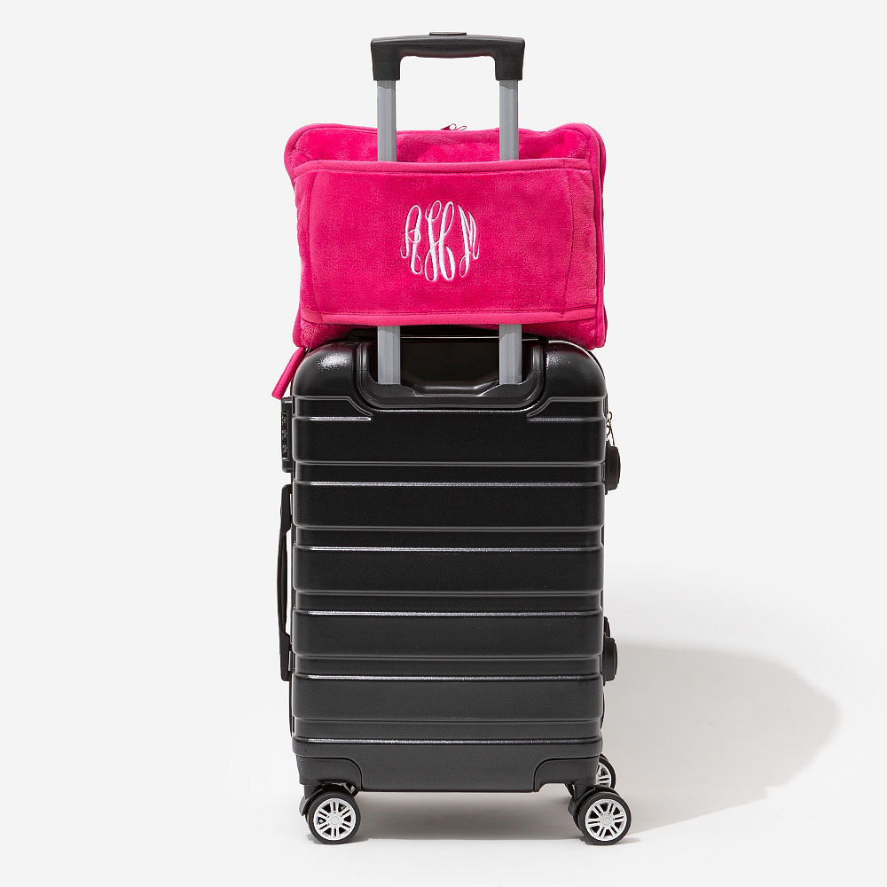 Monogrammed Travel Blanket Pillow | Marleylilly