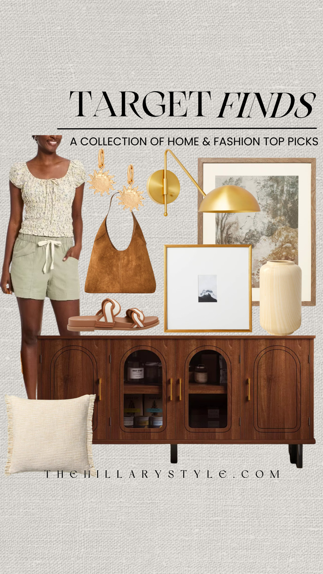 Target Summer Finds: Warm Sage & Neutral Aesthetic
Elevated basics meet warm minimalism with these stunning new summer arrivals from Target. Bring a calm, grounded energy to your closet and home with a palette of soft sage green, rich chocolate brown, and textured cream. From breezy transitional outfits to the ultimate modern organic living room refresh, these curated top picks blend quiet luxury with everyday comfort. Loving the contrast of the dark wood arch-detailed sideboard paired with organic textures and brushed brass accents. 

 #TheHillaryStyle #TargetFinds #TargetHome #TargetStyle #ModernOrganic #WarmMinimalism #SummerAesthetic #QuietLuxury #ElevatedBasics #HomeRefresh #TransitionalStyle #NeutralDecor 

#LTKootd #LTKSeasonal #LTKHome