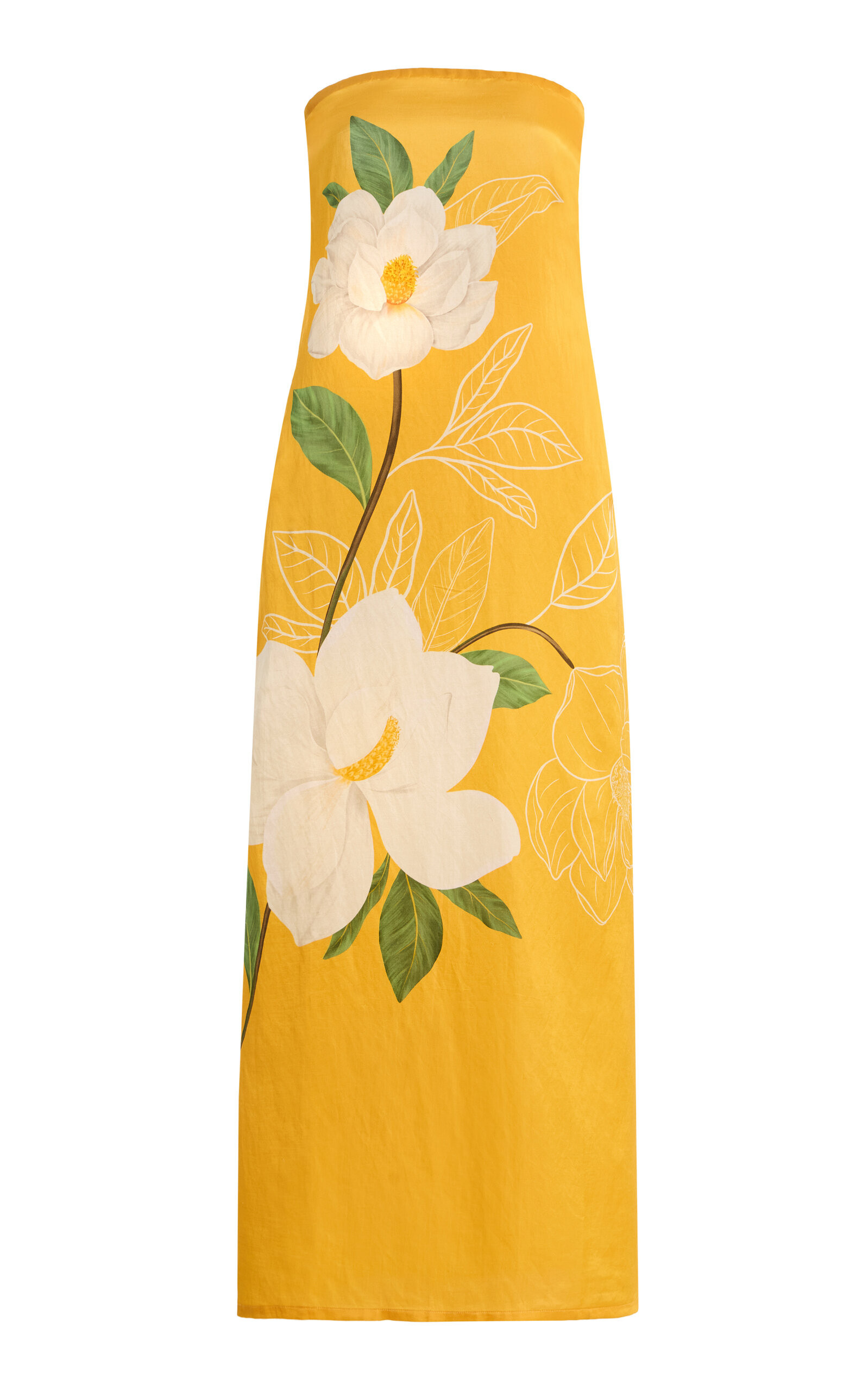 Exclusive Strapless Linen Satin Gown | Moda Operandi (Global)