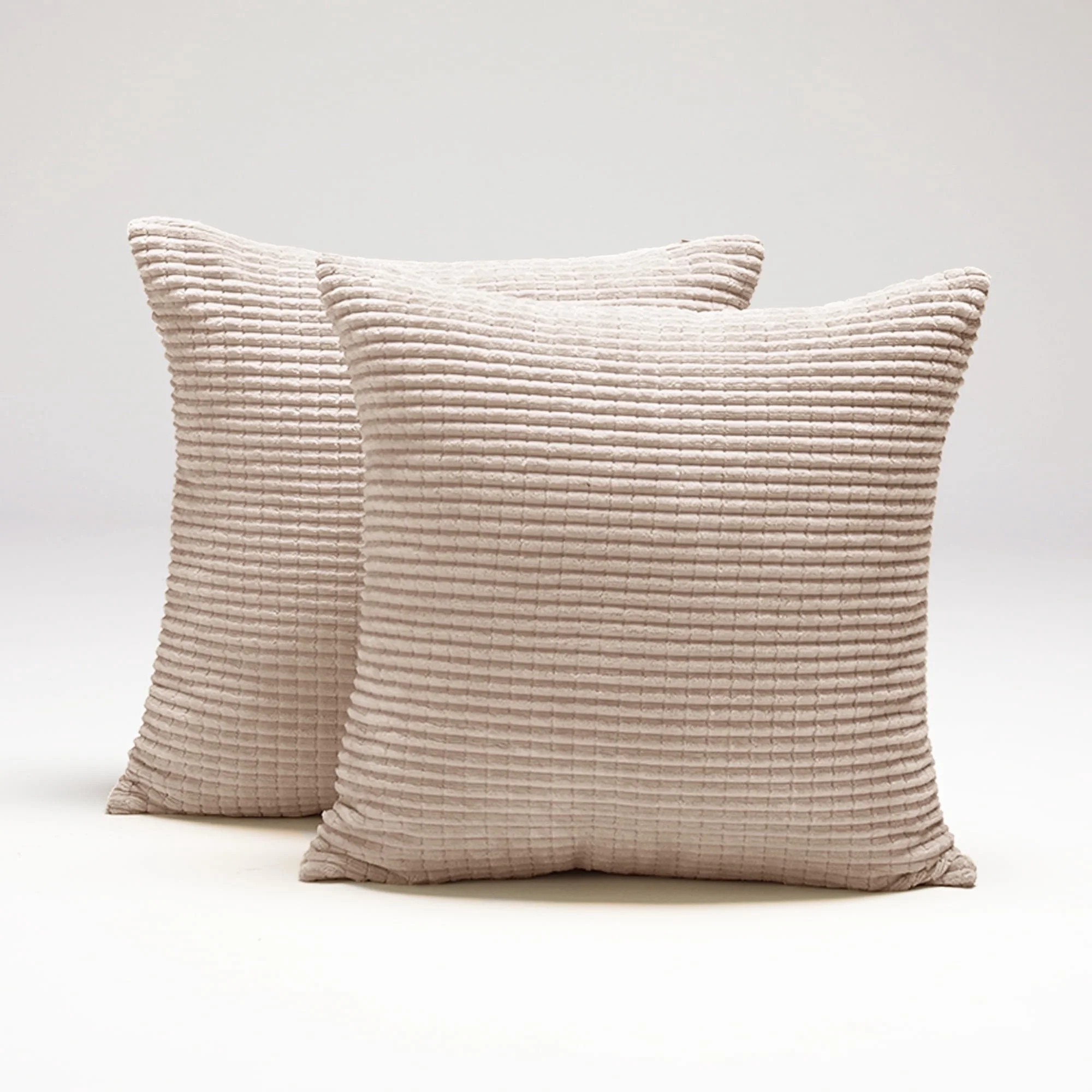 Deconovo Cream Pillow Cover Cushion Covers Case Plush Corduroy Pillow Case for Couch Sofa Bed 22 ... | Walmart (US)