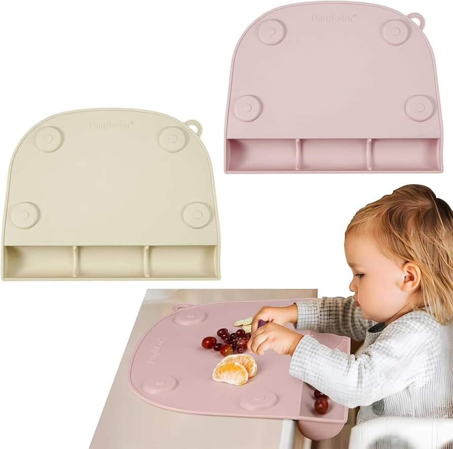 PandaEar 2 Pack Suction Silicone Placemat for Toddlers Kids| Food Grade Toddler Place Mat for Din... | Amazon (US)